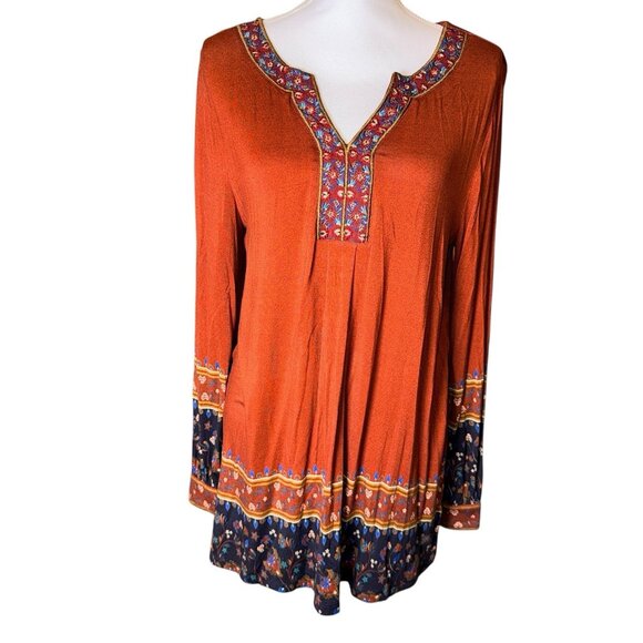 Soft Surroundings Tops - Soft Surroundings Parita Tunic Top long-sleeved boho-style blouse Size Medium